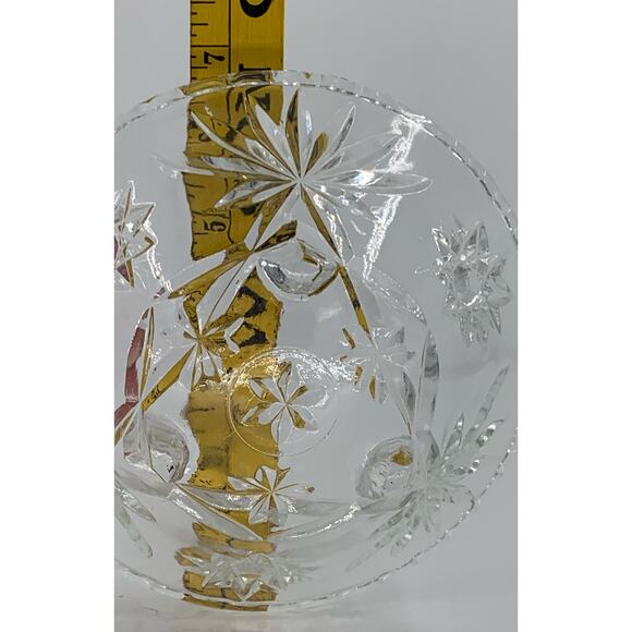 Anchor Hocking Footed Bowl Vintage Pressed Clear Glass Star Of David Candy Dish - Picture 3 of 5